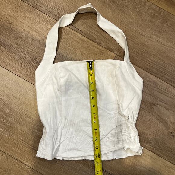 ARITZIA Women's Wilfred Whisper Linen Halter Top Size S In White - Picture 10 of 15